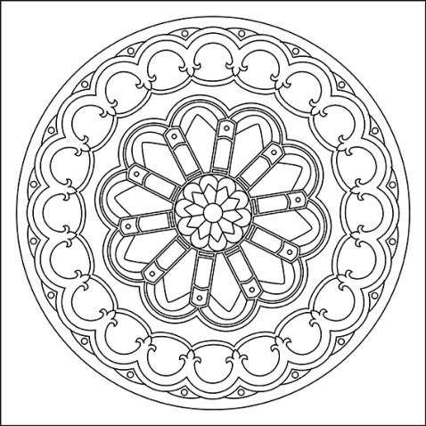 Homokfestés sablon - Mandala