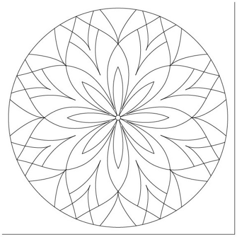 Homokfestés sablon - Mandala 9.