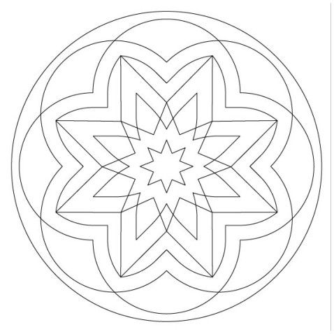 Homokfestés sablon Mandala 8.