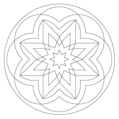 Homokfestés sablon Mandala 8.