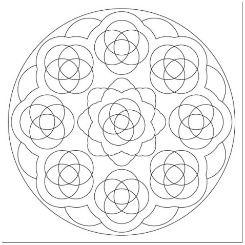Homokfestés sablon Mandala 10.