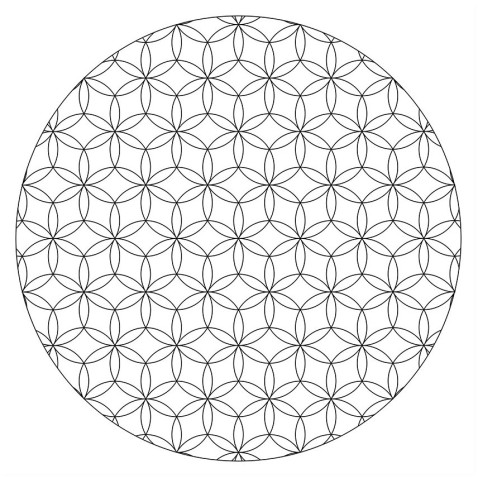 Homokfestés sablon Mandala az élet virága
