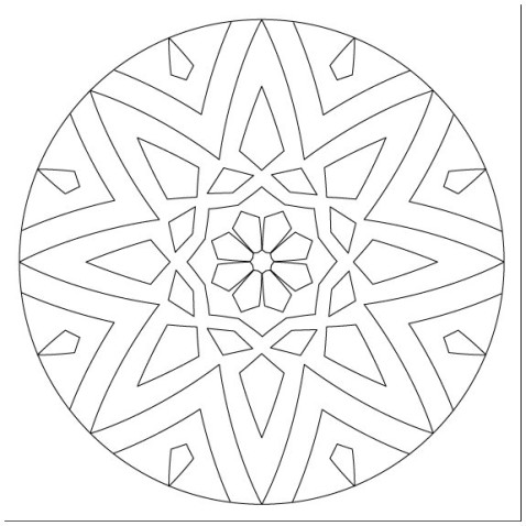 Homokfestés sablon Mandala 17.