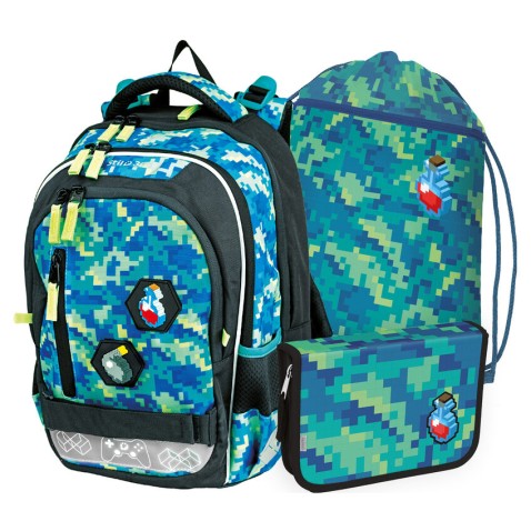 Stil Junior Pixel Quest iskolatáska szett elsősöknek