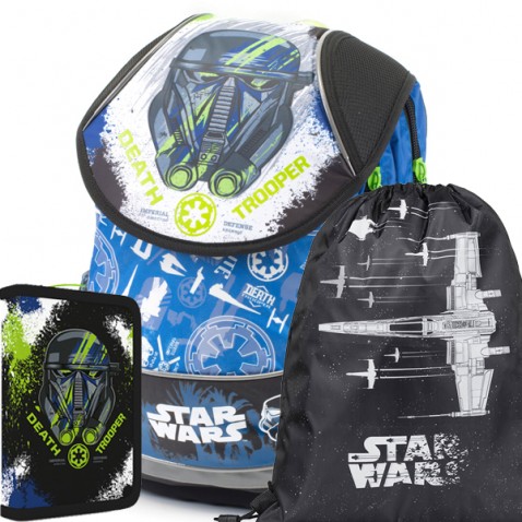 Iskola hátizsák anatómiai PLUS Star Wars szett 3 részes fiúknak Alsósoknak