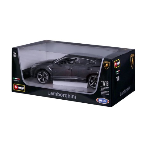 Bburago - HOBBY autómodell, Lamborghini Urus, metálszürke, 1:18