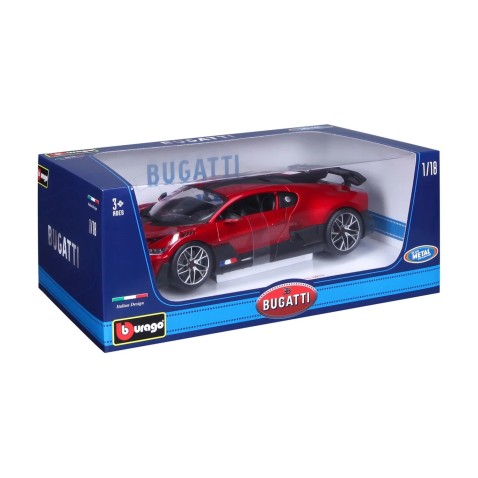 Bburago - HOBBY autómodell, Bugatti Divo, metálpiros, 1:18