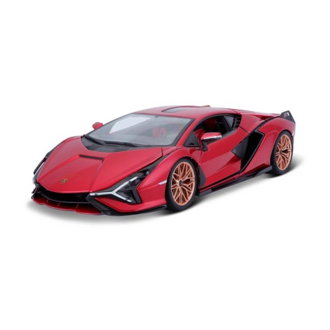 Bburago - HOBBY autómodell, Lamborghini Sián FKP 37, piros, 1:18