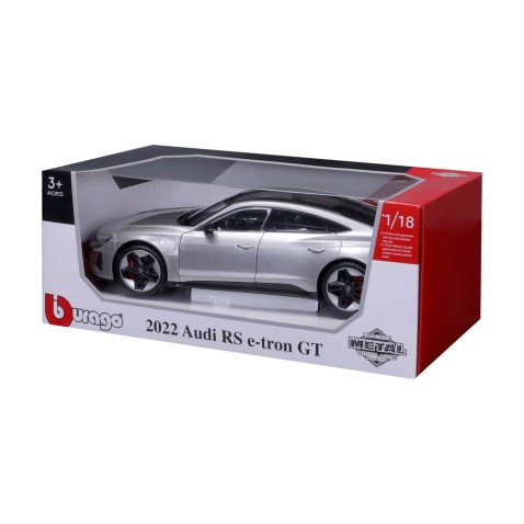 Bburago - HOBBY autómodell, 2022 Audi RS e-tron GT, ezüst, 1:18