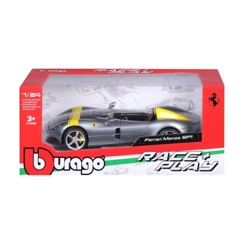 Bburago - RACE+PLAY,  Ferrari Monza SP1, ezüst, 1:24