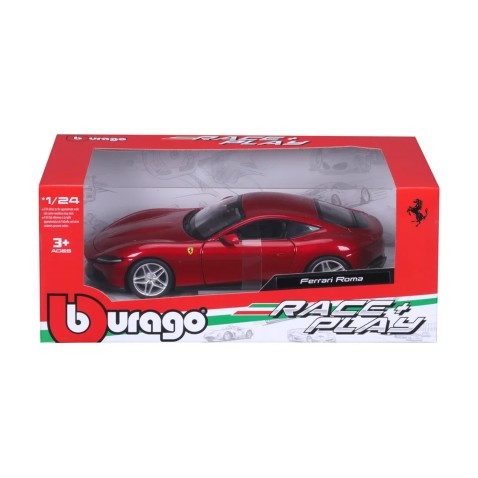 Bburago - RACE+PLAY, Ferrari Roma, piros, 1:24