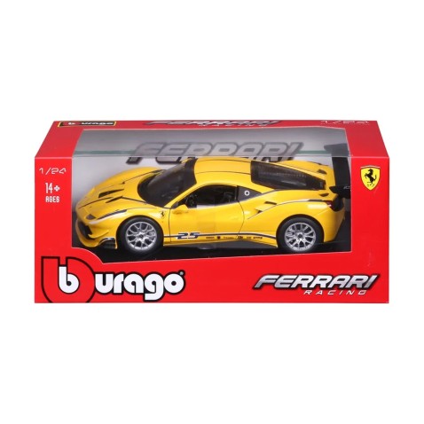 Bburago - RACING, Ferrari 488 Challenge, sárga, 1:24