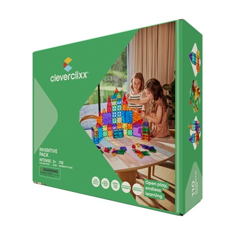 Cleverclixx – Mágneses építőjáték Inventive Pack Intense – 110 db