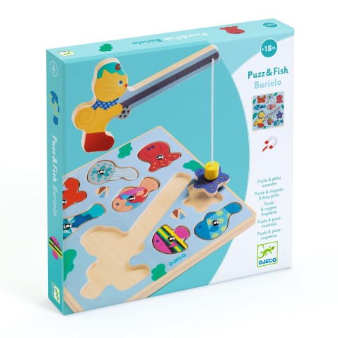 Puzz & Fish – dřevěná vkládačka a rybářská hra v jednom - Bariolo