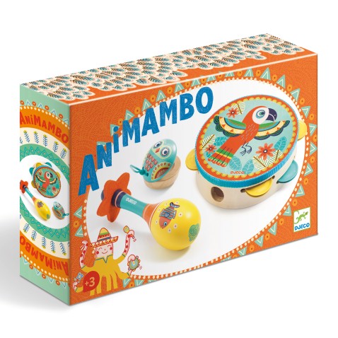 Animambo set - tamburína, maracas, kastaněty