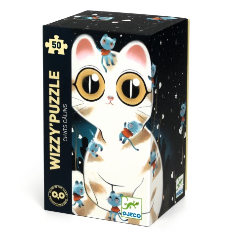 Látványos puzzle - bújós macska - 50 db