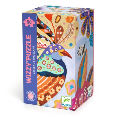 Látványos puzzle - csillogó madár - 50 db