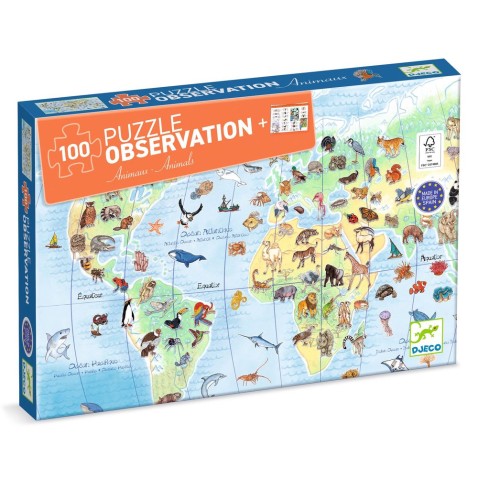 Keresős puzzle plakáttal - A világ állatai - 100 db