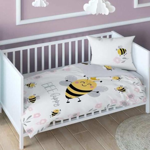 Méhecske gyermek pamut ágynemű kiságyba, 100x135