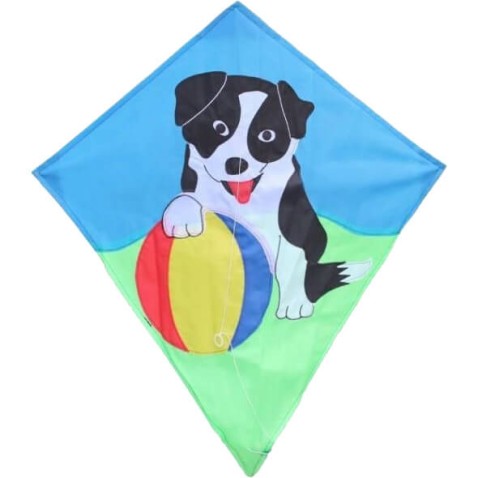 Kutya labtával textilsárkány 70x60 cm