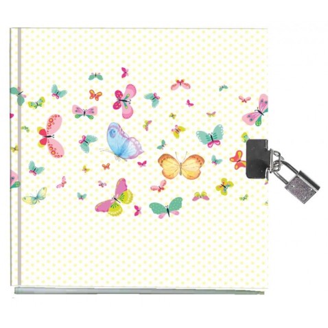 Lakattal zárható titkos napló,notesz Tavaszi pillangók