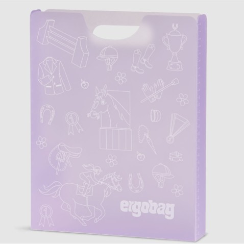 A4 Ergobag Horses Purple füzetbox, átlátszó