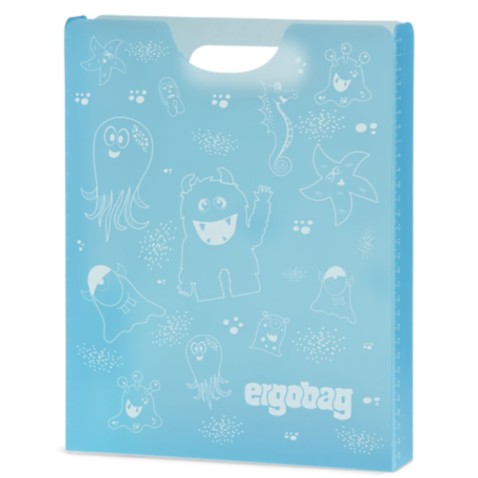 A4 Ergobag Monster Petrol füzetbox, átlátszó
