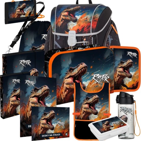 Oxybag Premium Light Dino Raptor iskolatáska – 13 darabos szett