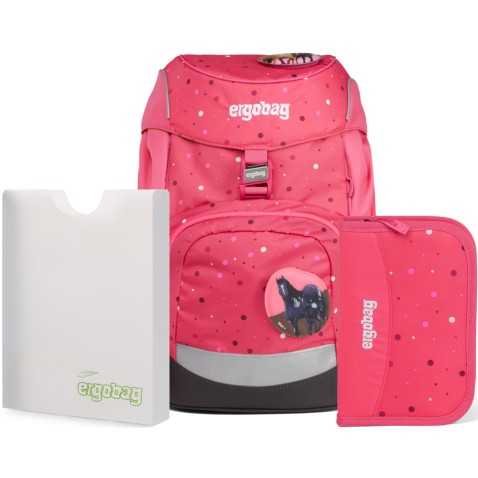 Iskolatáska szett Ergobag prime Pink confetti hátizsák+ tolltartó + füzetbox