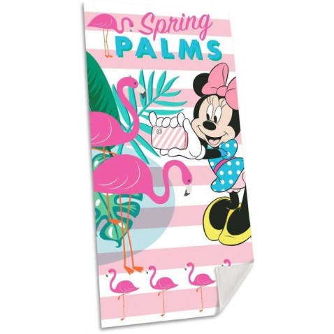Strand törölköző Minnie és flamingók