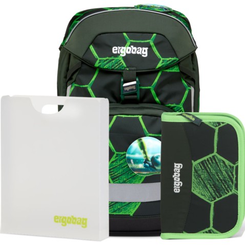 Iskolatáska szett Ergobag prime Foci 2023 hátizsák+tolltartó+füzetbox