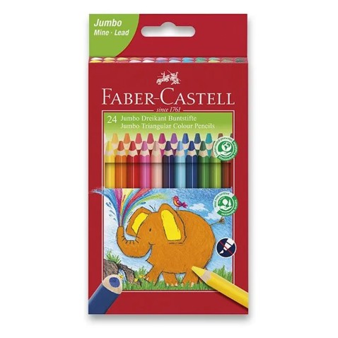 Faber-Castell Extra Jumbo háromszögletű színes ceruzák – 24 szín