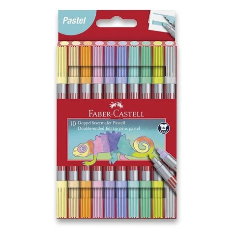 Faber-Castell Pastel kétvégű gyermek filctollak – 10 szín
