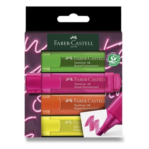 Faber-Castell Textliner 46 Neon szövegkiemelő – 4 db