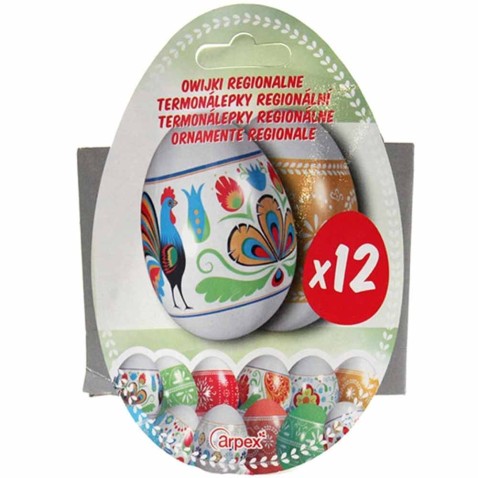 Húsvéti tojás dekoráló fólia, regionális, 12 db