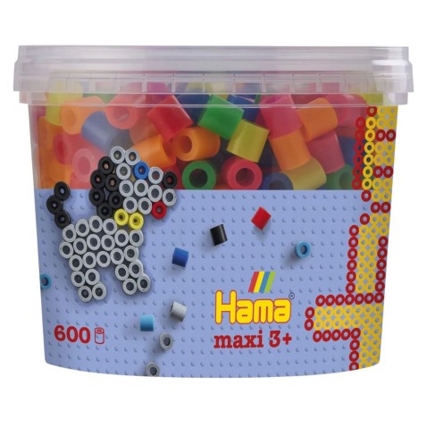 Hama Maxi gyöngyök tubusban, neon színmix - 600 db