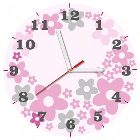 Falióra gyerekeknek rózsaszín virágokkal