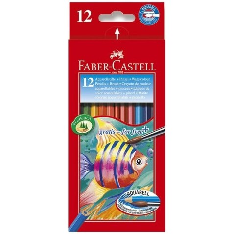 Faber-Castell akvarell színes ceruz 12db. + ecset