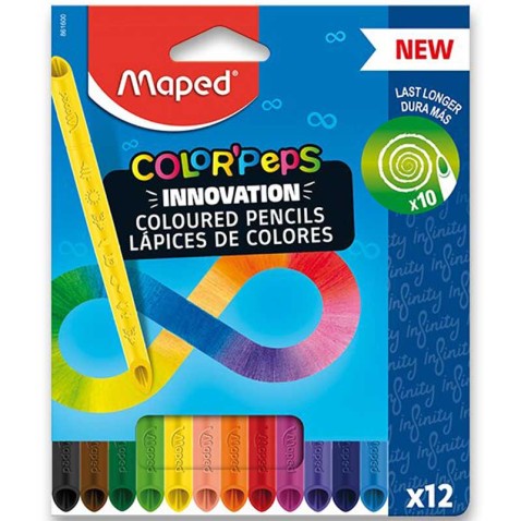 Maped háromszögletű vékony színes ceruza 12 darabos
