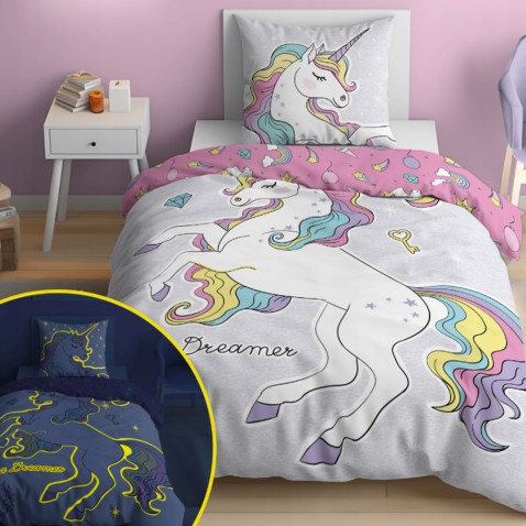 Világító ágynemű egyszarvú Dreamer