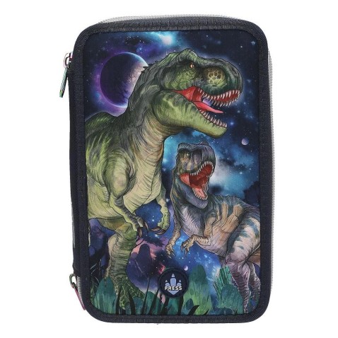 Dino World Három emeletes töltött tolltartó T-Rex és Coelophysis fényhatással