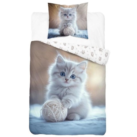 Világító ágyneműhuzat kiscica Grey