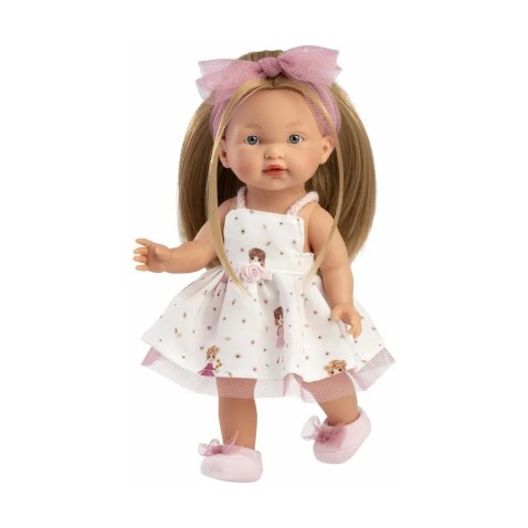 Llorens 28038 – élethű baba teljes egészében vinilből készült testtel Valerie – 28 cm