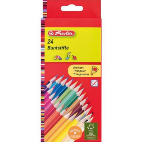 Herlitz színes ceruza háromszögletű nem töredező  24 db
