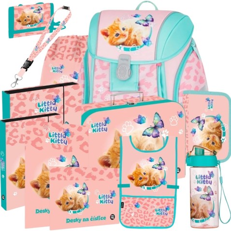 Oxybag Premium Light Little Kitty cicás iskolatáska – 12 darabos szett