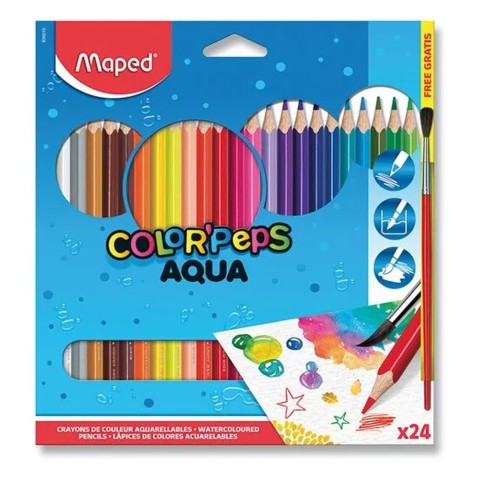 Maped akvarell színes ceruzák – 24 szín + ecset