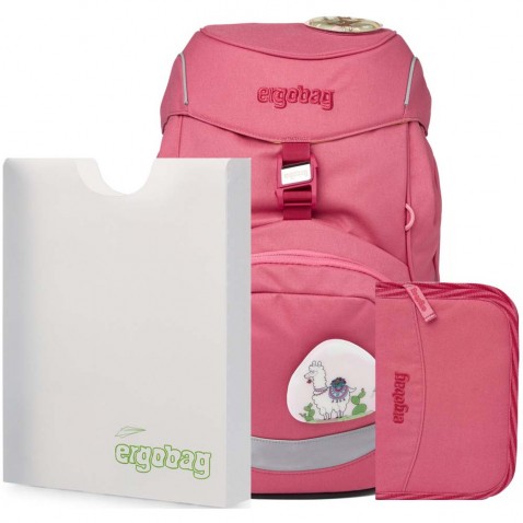 Iskolatáska szett Ergobag prime Eco pink hátizsák + tolltartó + füzetbox