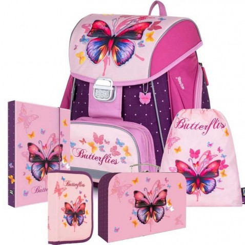 PREMIUM Pillangó iskolatáska 5db. készlet