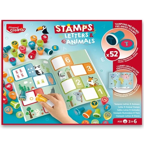 Maped Creativ Stamps Alphabet & Animals kreatív készlet – 52 db bélyegző