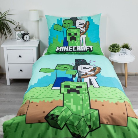 Minecraft ágyneműhuzat Mobs Here